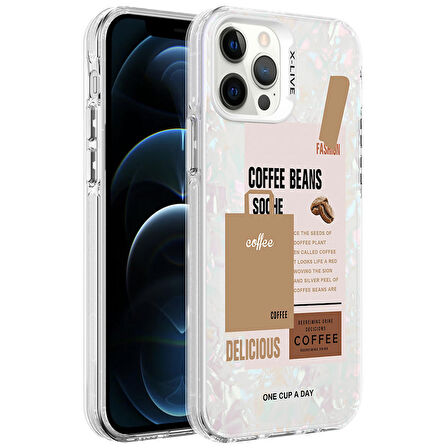 iPhone 12 Pro Uyumlu Mermer Desenli Zore Marbello Kapak-Kahverengi