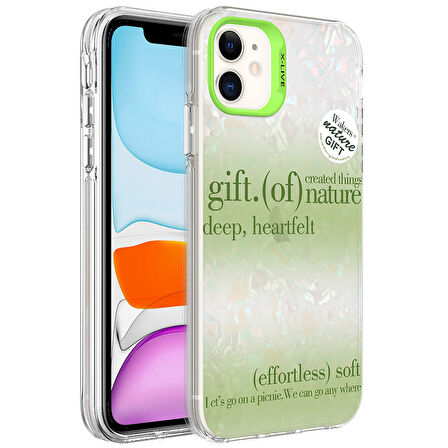 iPhone 12 Uyumlu Mermer Desenli Zore Marbello Kılıf-Yeşil