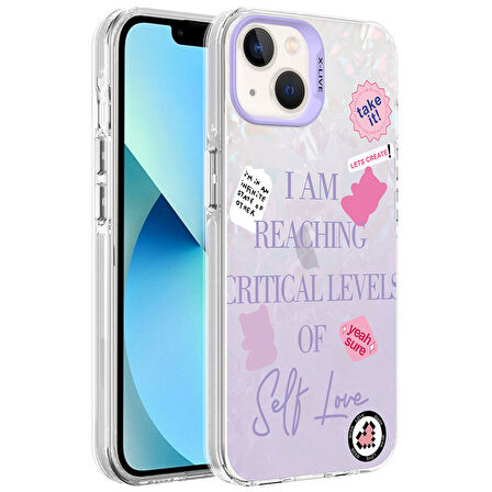 iPhone 14 Uyumlu Mermer Desenli Zore Marbello Kılıf-Mor