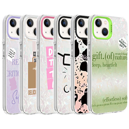 iPhone 13 Uyumlu Mermer Desenli Zore Marbello Kapak-Yeşil