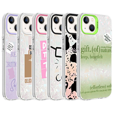 iPhone 13 Uyumlu Mermer Desenli Zore Marbello Kılıf-Yeşil