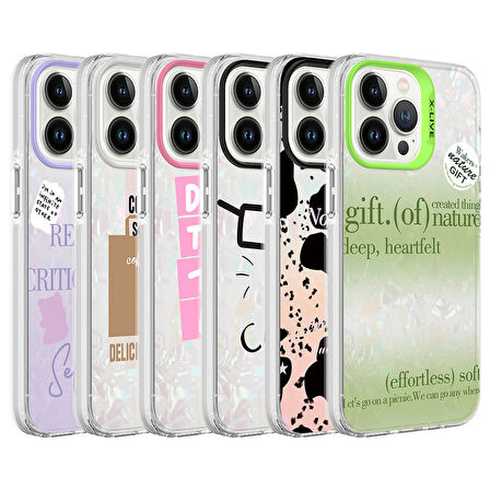 iPhone 13 Pro Max Uyumlu Mermer Desenli Zore Marbello Kılıf-Pembe