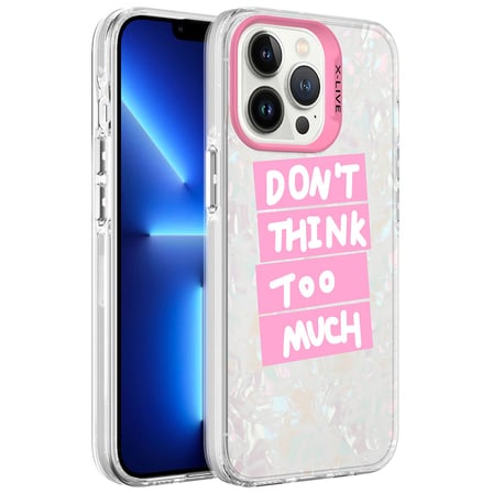iPhone 13 Pro Max Uyumlu Mermer Desenli NRTK Marbello Kılıf-Pembe