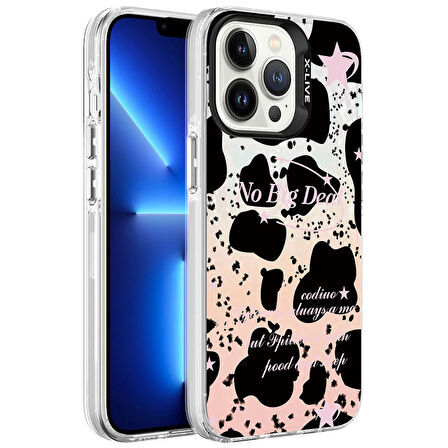 iPhone 13 Pro Max Uyumlu Mermer Desenli Zore Marbello Kılıf-Siyah-Beyaz