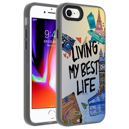 iPhone SE 2022 Kılıf Vibe Desenli Kamera Yükseltili Mat Parmak İzi Tutmayan Silikon Pazarplus
