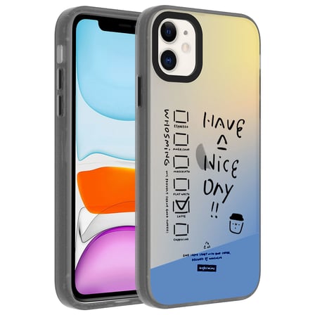 iPhone 11 Kılıf Vibe Desenli Kamera Yükseltili Mat Parmak İzi Tutmayan Silikon Nourth