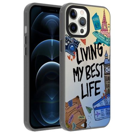 iPhone 12 Pro Max Kılıf Vibe Desenli Kamera Yükseltili Mat Parmak İzi Tutmayan Silikon BUTAM