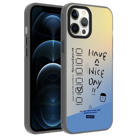 iPhone 12 Pro Max Kılıf Vibe Desenli Kamera Yükseltili Mat Parmak İzi Tutmayan Silikon Pazarplus