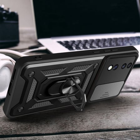 Honor 70 Kılıf Sürgülü Kamera Koruyucu Manyetik Standlı Tank Koruma Novatech