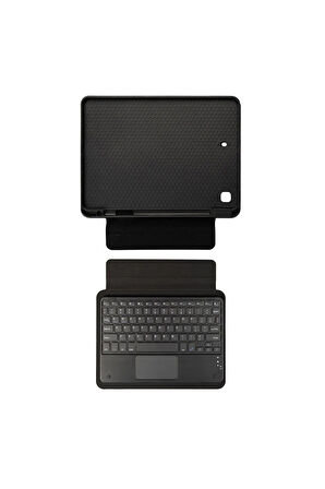 iPad 10.2 2021 (9.Nesil) Uyumlu Border Keyboard Bluetooh Bağlantılı Standlı Klavyeli Tablet Kılı