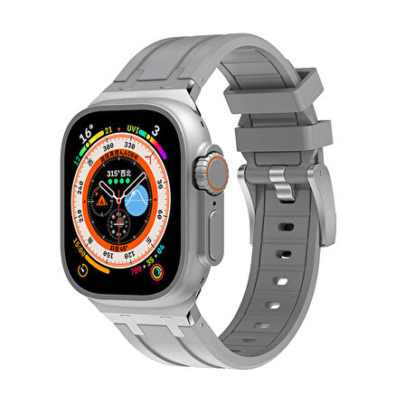 Watch Ultra 49mm Uyumlu KRD-89 Uyumlu Zore Kordon-Gümüş