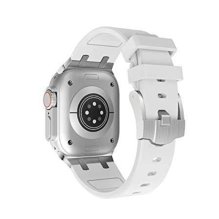 Watch Ultra 49mm Uyumlu KRD-89 Uyumlu Zore Kordon-Gümüş