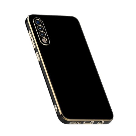 Galaxy A50 Kılıf Kamera Korumalı Altın Kenar Tasarım Silikon