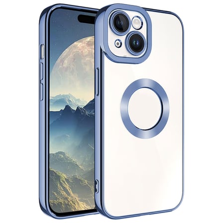 iPhone 15 Uyumlu Kamera Korumalı Logo Gösteren Zore Omega Kılıf-Sierra Mavi