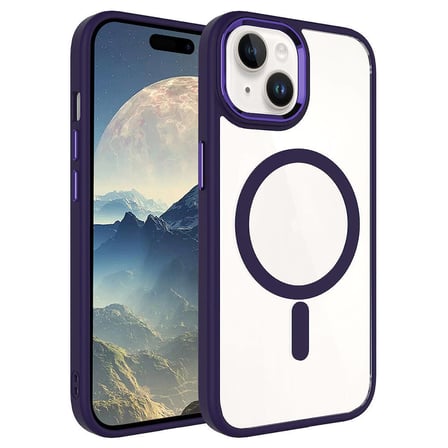 İphone 15 Plus Kılıf Mage Şeffaf Arka Yüz Kamera Yükseltili Silikon Alan Tech