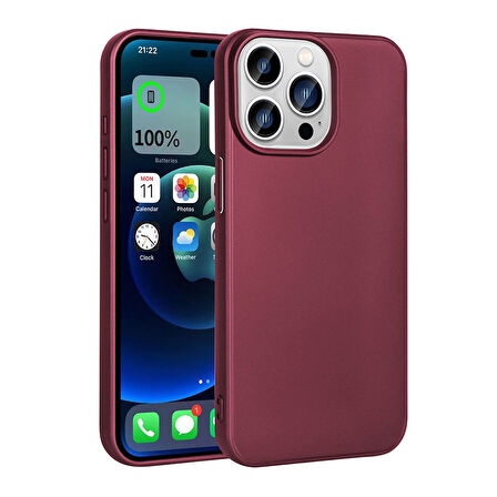 iPhone 15 Pro Uyumlu Zore Premier Silikon Kılıf-Mürdüm