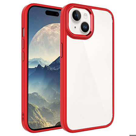 iPhone 15 Uyumlu Zore Krom Kapak-Kırmızı