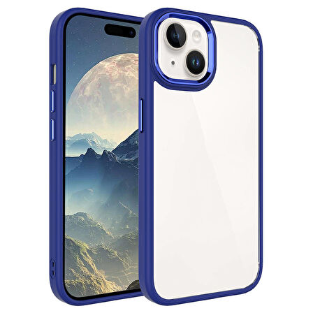 iPhone 15 Uyumlu Zore Krom Kılıf-Lacivert