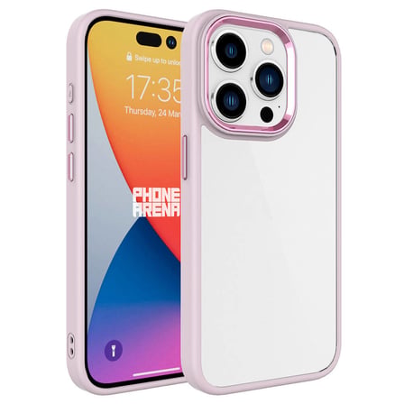 iPhone 15 Pro Uyumlu Zore Krom Kılıf-Pembe Açık