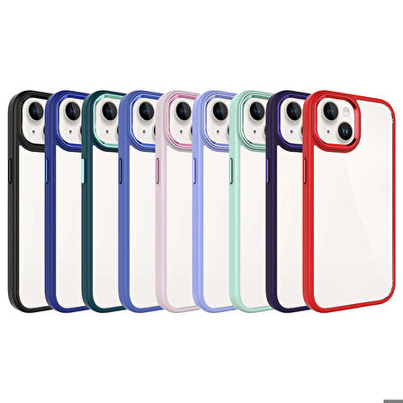 iPhone 15 Plus Uyumlu Zore Krom Kapak-Kırmızı