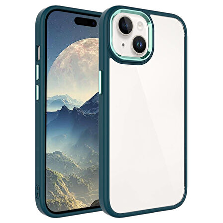 iPhone 15 Plus Uyumlu Zore Krom Kılıf-Koyu Yeşil