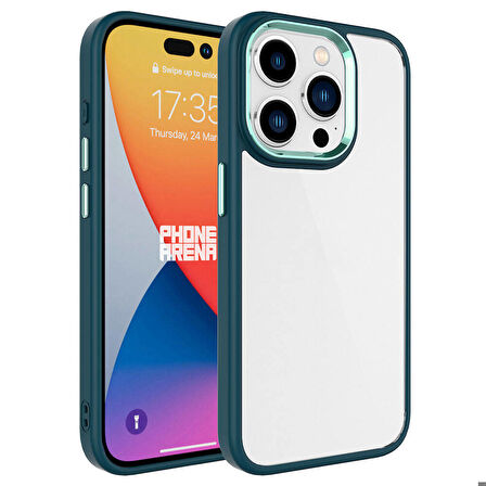 iPhone 15 Pro Max Uyumlu Zore Krom Kapak-Koyu Yeşil