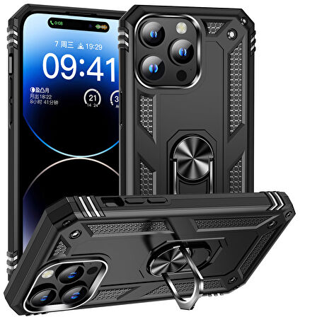 iPhone 15 Pro Max Uyumlu Zore Vega Kılıf-Siyah