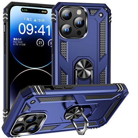 Apple iPhone 15 Pro Max Kılıf Zore Vega Kapak-Mavi