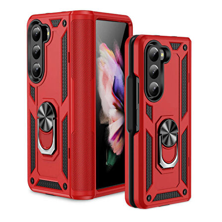 Galaxy Z Fold 5 Uyumlu Zore Vega Kapak-Kırmızı