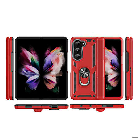 Galaxy Z Fold 5 Uyumlu Zore Vega Kapak-Mavi