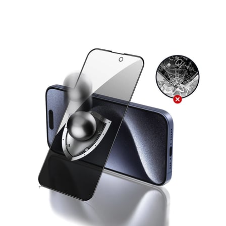 iPhone 15 Pro Max Uyumlu MKST Rika Premium Privacy Temperli Cam Ekran Koruyucu