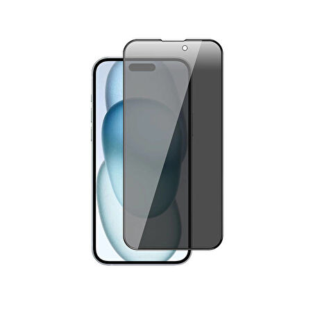 iPhone 15 Pro Uyumlu Zore New 5D Privacy Temperli Ekran Koruyucu