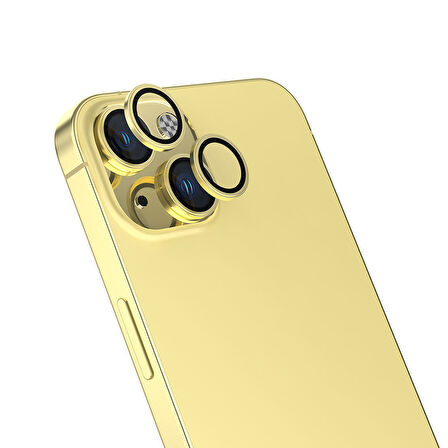 iPhone 15 Plus Uyumlu Zore CL-13 Kamera Koruyucu-Sarı