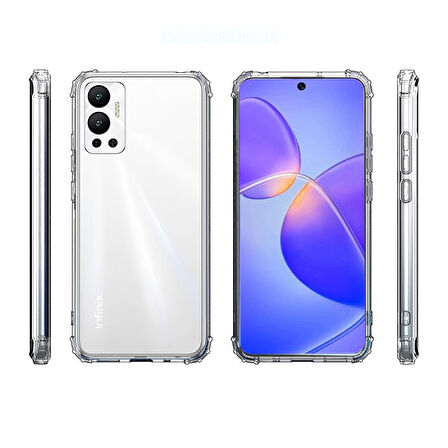İnfinix Hot 12 Kılıf Zore 2mm Anti Shock Silikon-Renksiz