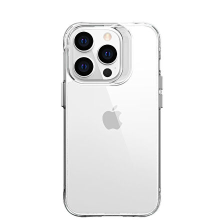 iPhone 14 Pro Max Uyumlu Zore Şeffaf Ultra İnce AirBag Tasarımlı Okka Kılıf-Renksiz