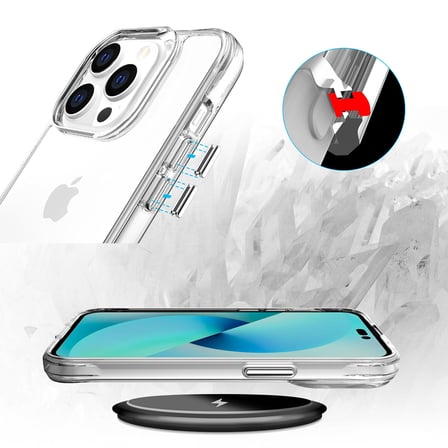 iPhone 14 Pro Uyumlu NRTK Şeffaf Ultra İnce AiHTTg Tasarımlı Okka Kılıf-Renksiz