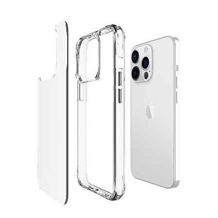iPhone 13 Pro Uyumlu Zore Şeffaf Ultra İnce AirBag Tasarımlı Okka Kılıf-Renksiz