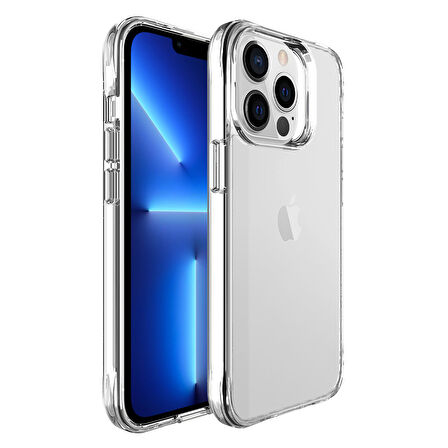 iPhone 13 Pro Max Uyumlu Zore Şeffaf Ultra İnce AirBag Tasarımlı Okka Kılıf-Renksiz