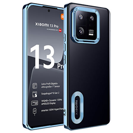 Xiaomi Mi 13 Pro Kılıf Kamera Korumalı Logo Gösteren Zore Omega Kapak-Mavi