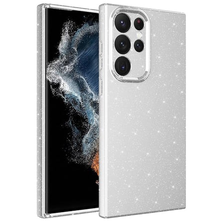 Galaxy S22 Ultra Kılıf Kamera Korumalı Simli Silikon Üstün Koruma Novatech