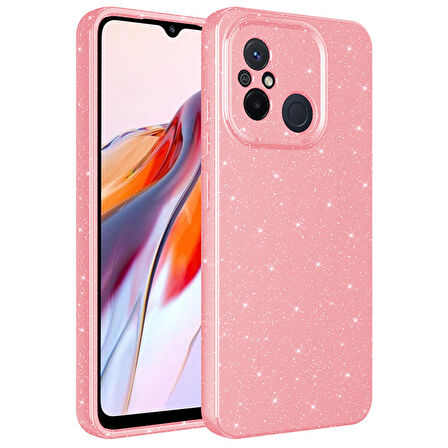 Xiaomi Redmi 12C Kılıf Kamera Korumalı Simli Lüks Koton Kapak