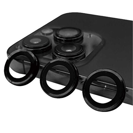 iPhone 15 Pro Max Uyumlu Zore CL-07 Kamera Koruyucu-Siyah