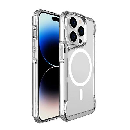 Apple iPhone 14 Pro Max Darbe Emici Mıknatıslı Şarj Özellikli T-Max Magsafe Kılıf