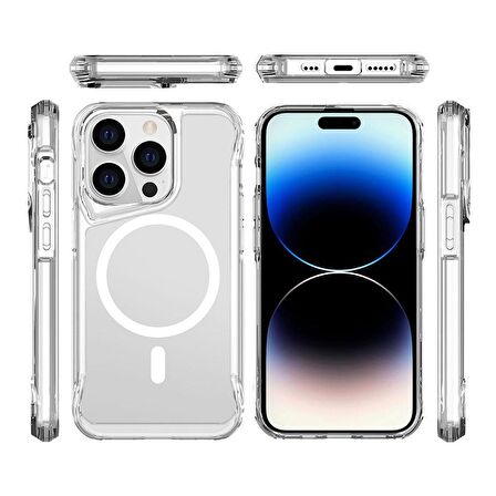 Apple iPhone 14 Pro Max Darbe Emici Mıknatıslı Şarj Özellikli T-Max Magsafe Kılıf
