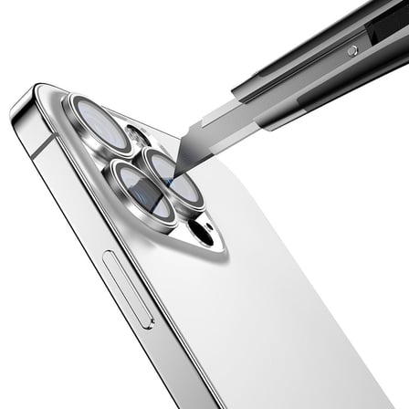 Vendas iPhone 15 Pro Uyumlu Görüntüyü Bozmayan Tam Uyumlu Cam Kamera Lens Koruyucu