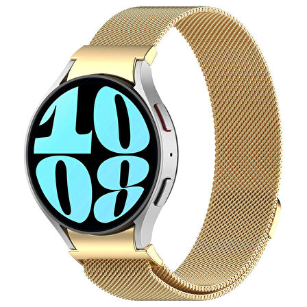 Galaxy Watch 6 Classic 43mm Uyumlu KRD-01 Metal Zore Kordon-Gold