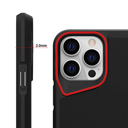 iPhone 15 Pro Uyumlu Zore AirBag Kenarlı T-Max Mat Standlı Kılıf-Lacivert