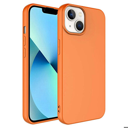 iPhone 14 Uyumlu Zore Kamera Korumalı Mara Lansman Kapak-Turuncu