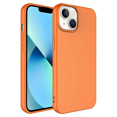 Vendas iPhone 14 Uyumlu W-Lansman Serisi Kamera Korumalı Yumuşak Dokulu Kadife Kaplı Kılıf