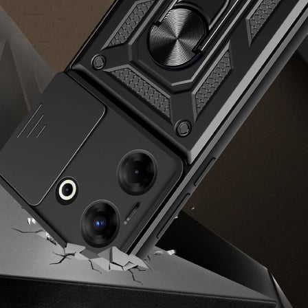 Tecno Camon 20 Pro 5G Kılıf Sürgülü Kamera Koruyucu Manyetik Standlı Tank Koruma Novatech